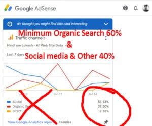 Organic Search 60% & Social Media & Other 40%